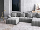 Colțar extensibil dumonde cu ladă de depozitare si sezut confortabil din spuma HR, Berlin U Royal Gri 380x180 cm Fabrica