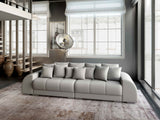 Canapea extensibilă dumonde cu 2 lăzi de depozitare si sezut confortabil din spuma HR, Big Sofa Verona Enjoy Lux Light Grey 310x100 cm Fabrica