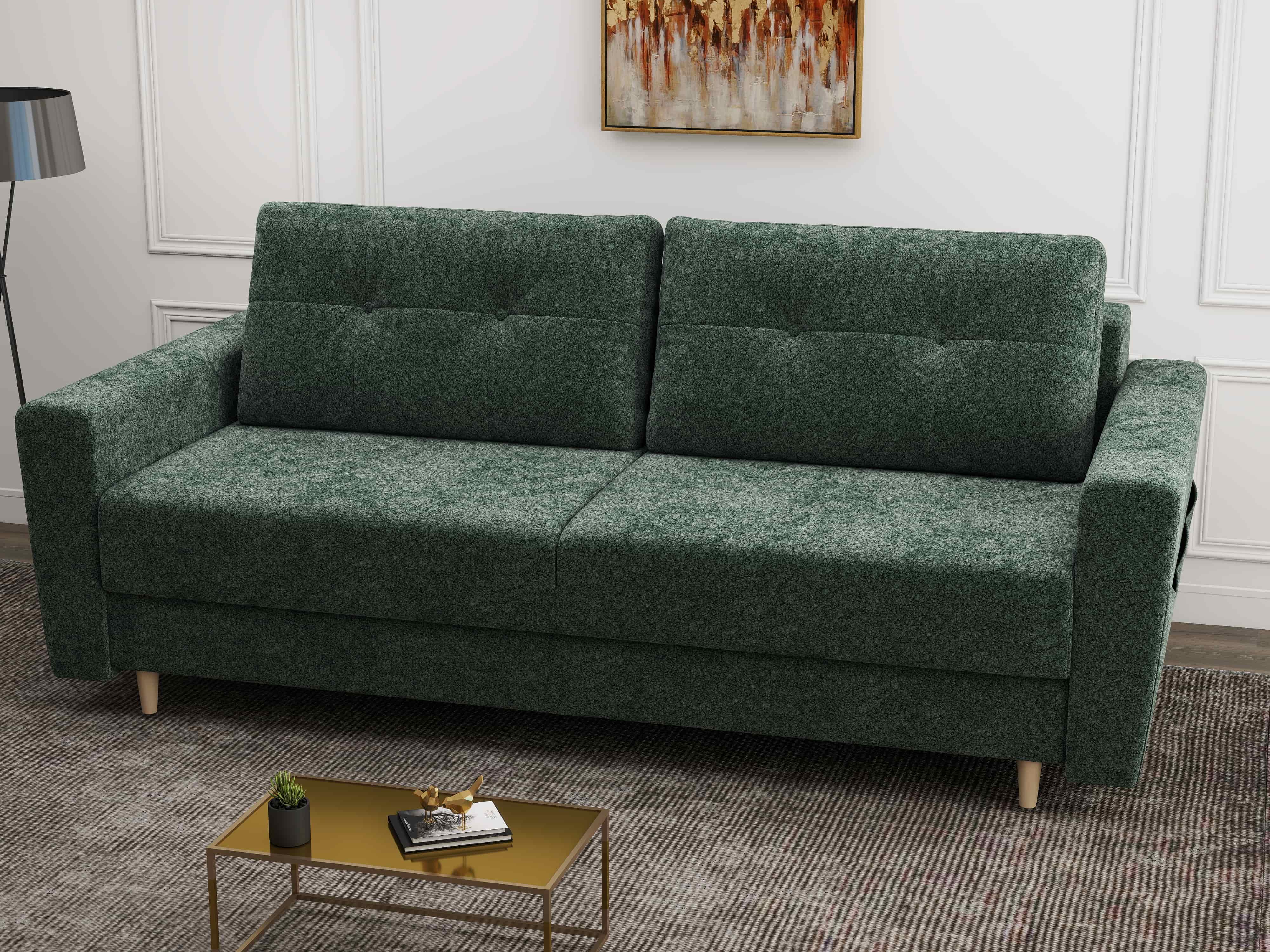 Canapea extensibilă dumonde cu ladă de depozitare si sezut confortabil din spuma HR, Summer Euphoria Verde 225x100 cm