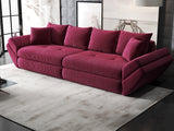 Canapea extensibilă dumonde cu ladă de depozitare si sezut confortabil din spuma HR, Loana Zoom Rosu 300x100 cm Fabrica
