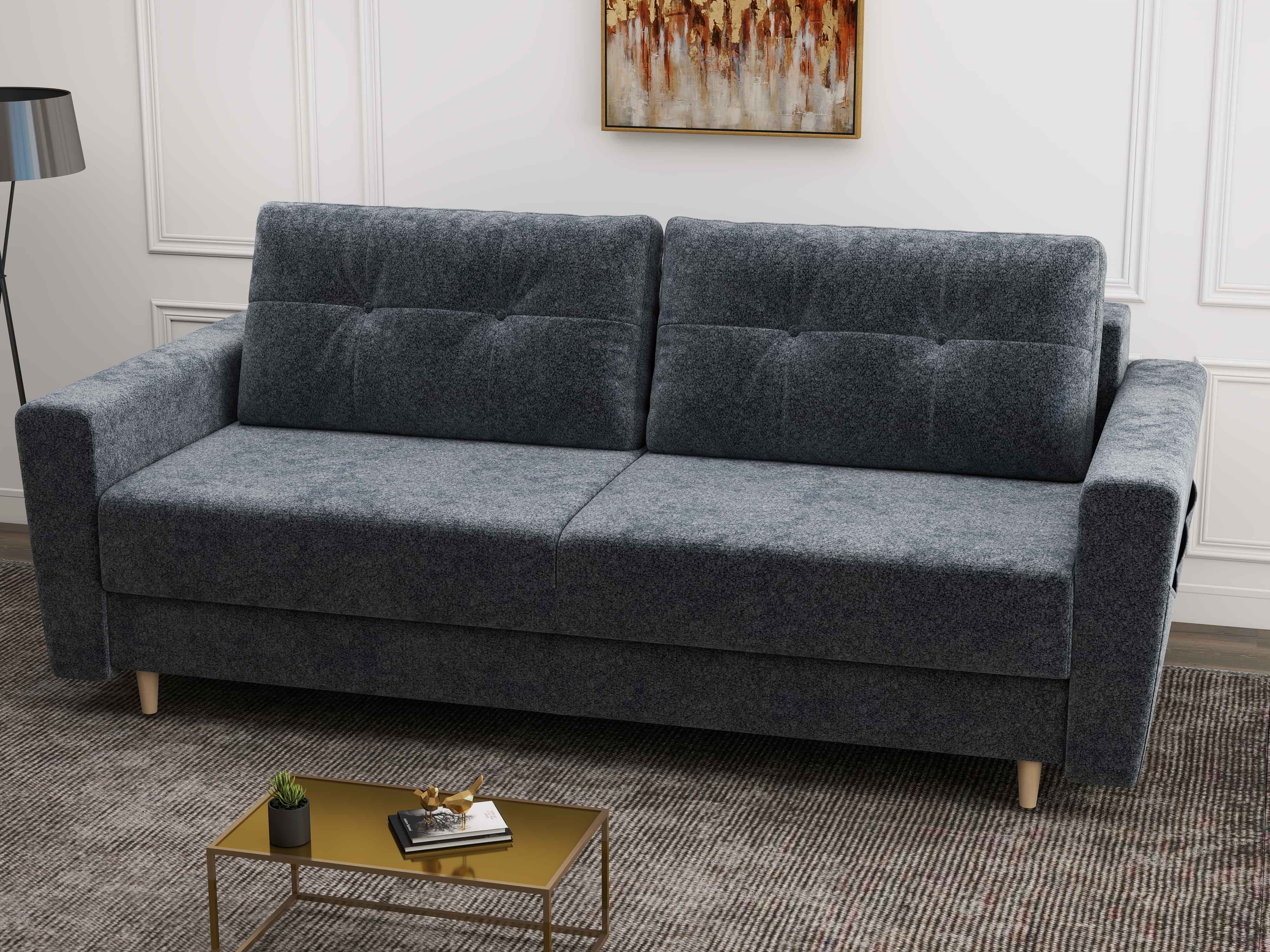 Canapea extensibilă dumonde cu ladă de depozitare si sezut confortabil din spuma HR, Summer Euphoria Gri Grafit 225x100 cm