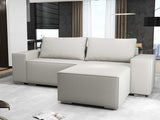 Colțar extensibil dumonde cu ladă de depozitare si sezut confortabil din spuma HR, Dream Enjoy Bej 290x185 cm II Fabrica