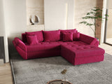 Colțar extensibil dumonde cu ladă de depozitare si sezut confortabil din spuma HR, Loana Bordeaux Zoom II 270x185 cm Fabrica