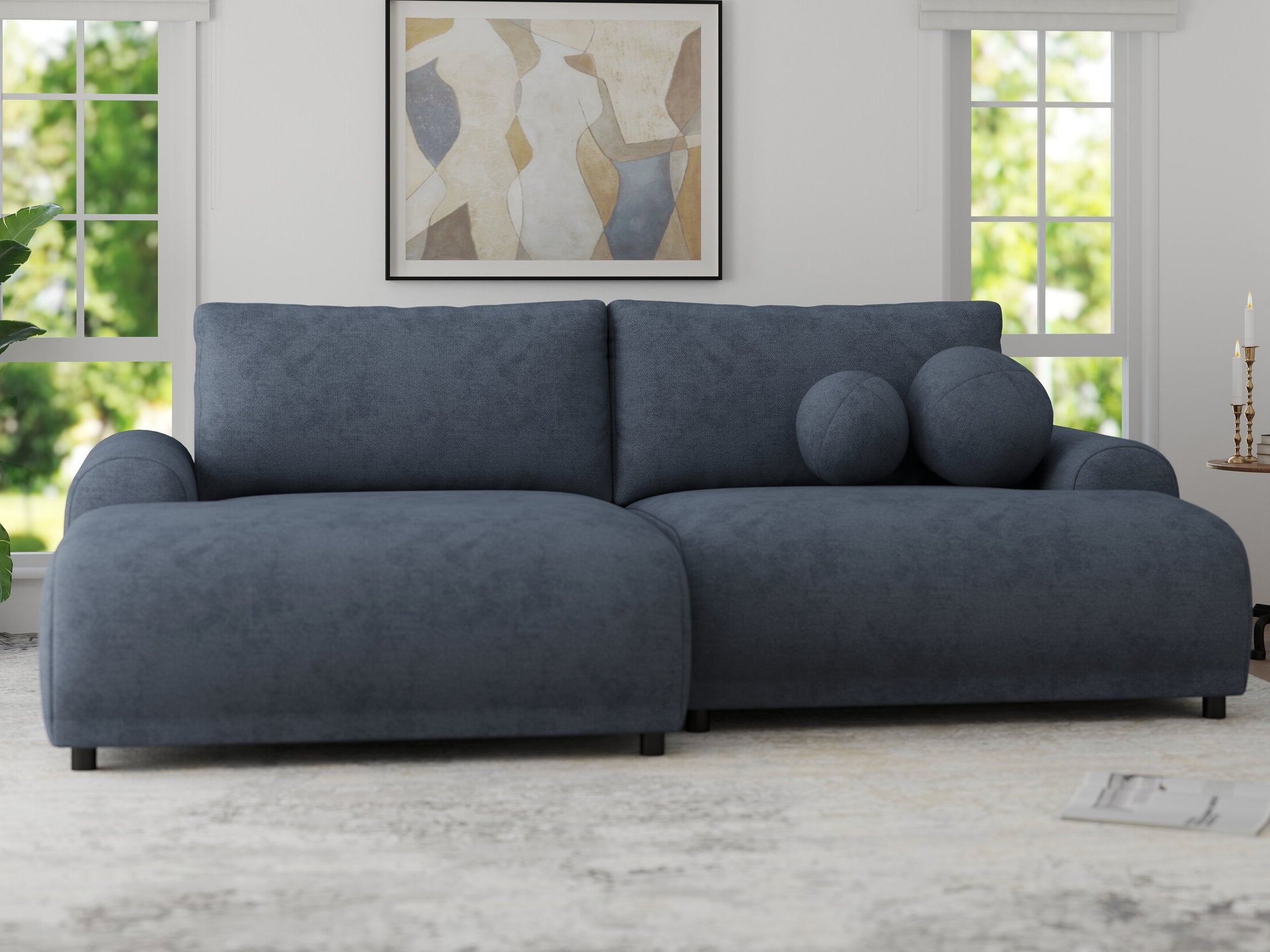 Colțar extensibil dumonde cu ladă de depozitare și șezut confortabil din spumă HR, Carlo Enjoy Antracit 240x145 cm