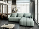 Colțar extensibil dumonde cu ladă de depozitare si sezut confortabil din spuma HR, Malta Mint II 235x185 cm