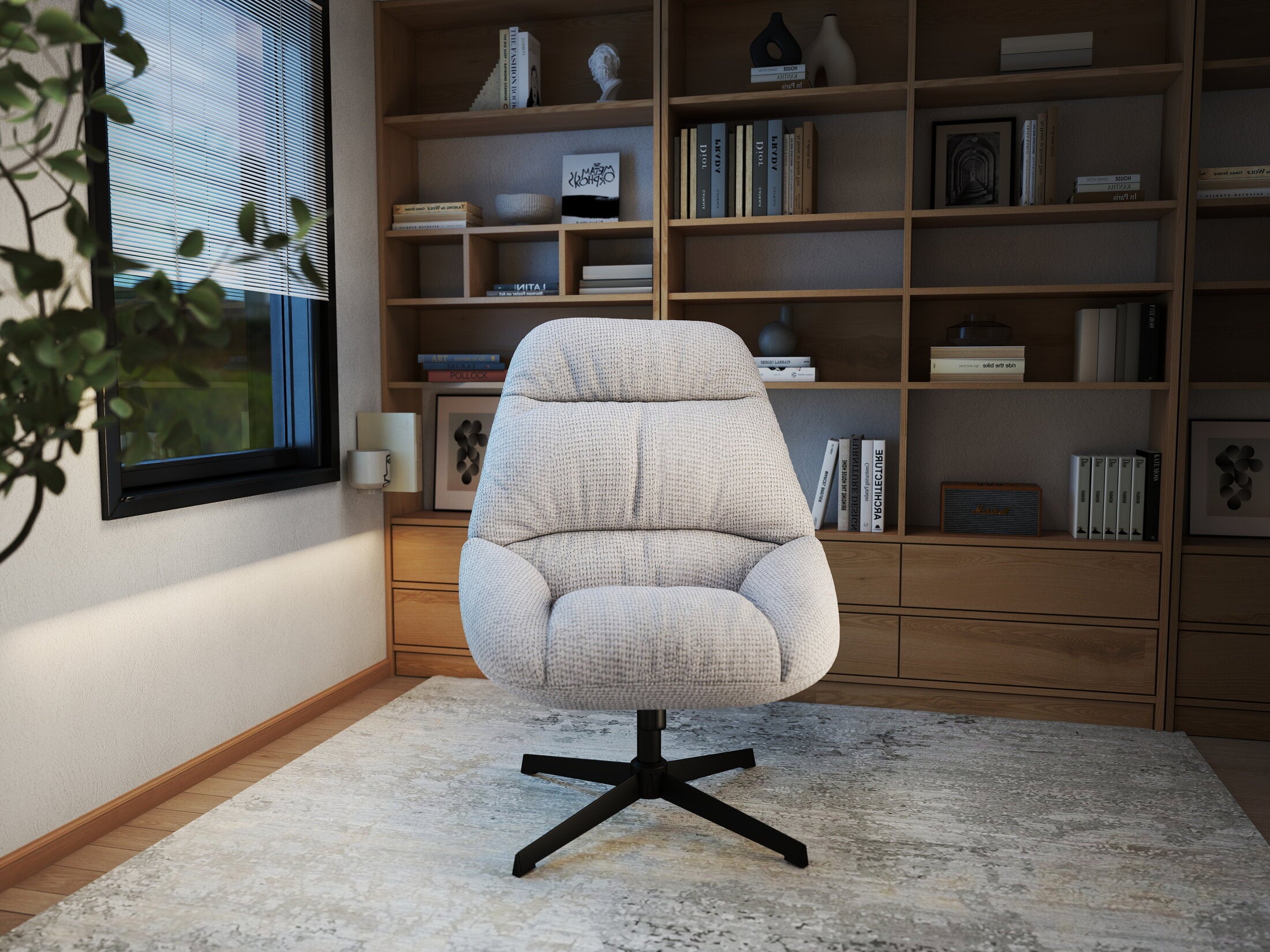 Fotoliu dumonde tapitat Bej modern Calisto 71x83cm