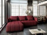 Colțar extensibil dumonde cu ladă de depozitare si sezut confortabil din spuma HR, Malta Bordoux 235x185 cm Fabrica
