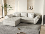 Colțar extensibil dumonde cu ladă de depozitare si sezut confortabil din spuma HR, Loana Gri Zoom 270x185 cm Fabrica