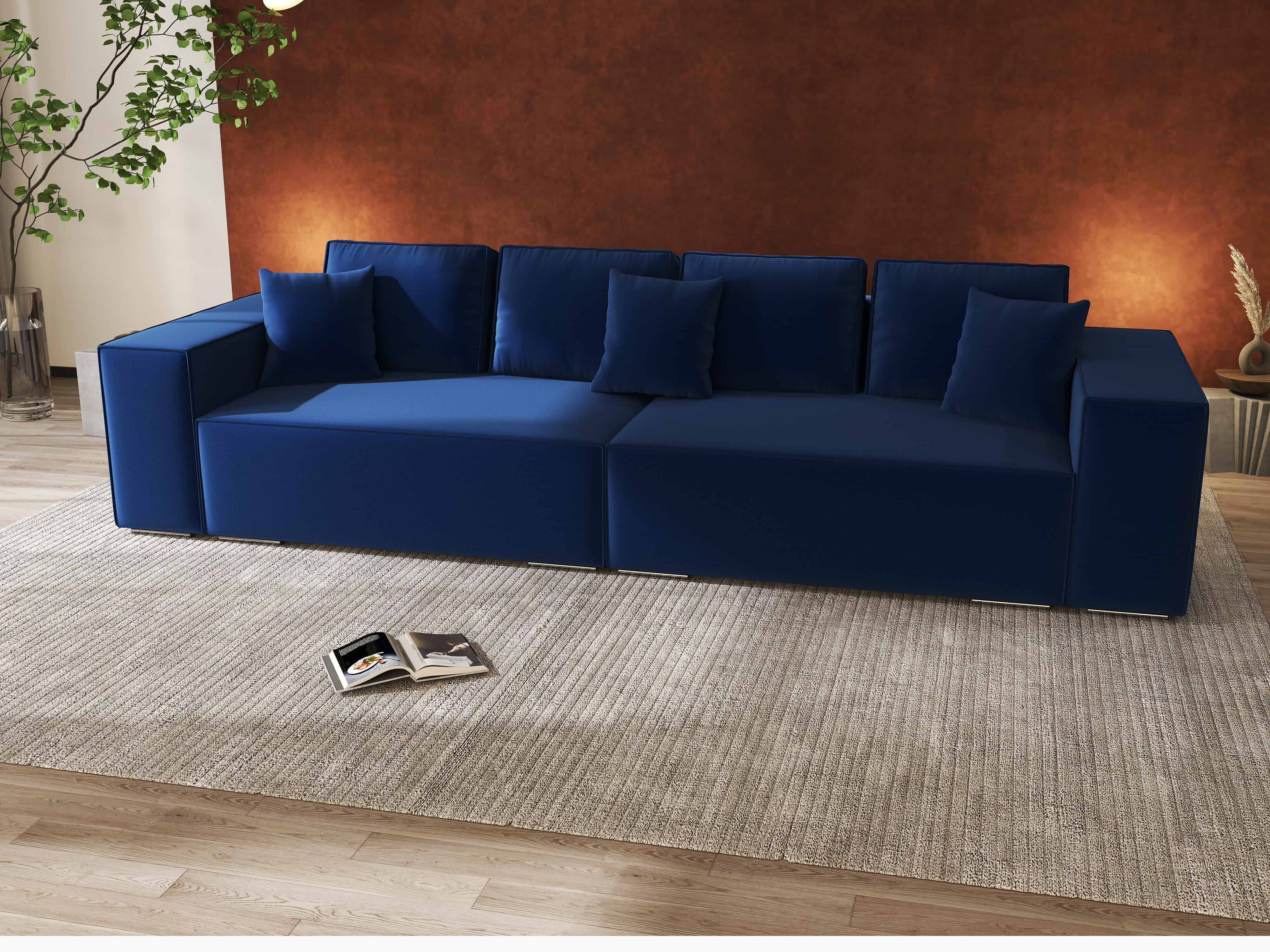 Canapea extensibilă dumonde cu ladă de depozitare si sezut confortabil din spuma HR, Dream Royal Albastru 310x100 cm Fabrica