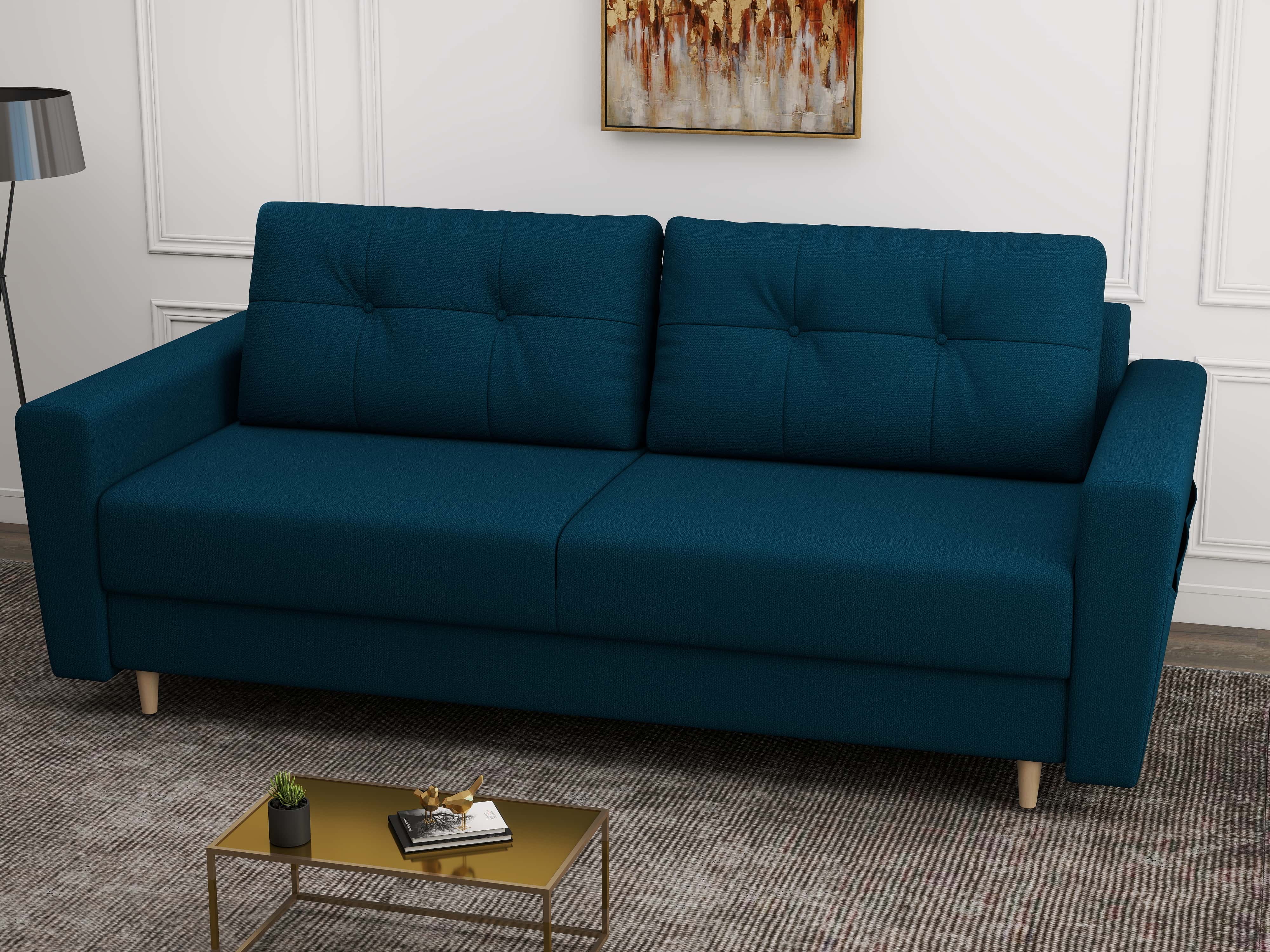 Canapea extensibilă dumonde cu ladă de depozitare si sezut confortabil din spuma HR, Summer Enjoy Verde Petrol 225x100 cm