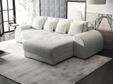 Colțar extensibil dumonde cu ladă de depozitare si sezut confortabil din spuma HR, Verona Ambience Alb II 290x185 cm Fabrica