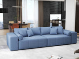 Canapea extensibilă dumonde cu ladă de depozitare si sezut confortabil din spuma HR, Marbela Enjoy Lux Blue XXL 295x100 cm fabrica