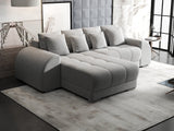 Colțar extensibil dumonde cu ladă de depozitare si sezut confortabil din spuma HR, Verona Euphoria Gri 290x185 cm Fabrica