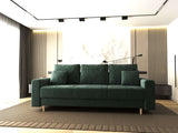 Canapea extensibilă dumonde cu ladă de depozitare si sezut confortabil din spuma HR, Kronos Euphoria Verde 210x100 cm fabrica