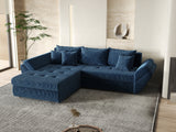 Colțar extensibil dumonde cu ladă de depozitare si sezut confortabil din spuma HR, Loana Bleumarin Zoom 270x185 cm Fabrica