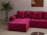 Colțar extensibil dumonde cu ladă de depozitare si sezut confortabil din spuma HR, Berlin Zoom Bordeaux 280x185 cm Fabrica