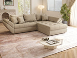 Colțar extensibil dumonde cu ladă de depozitare si sezut confortabil din spuma HR, Loana Camel II 270x185 cm Fabrica
