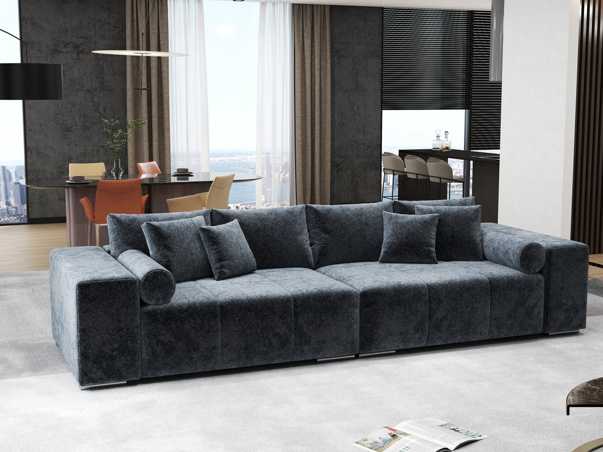 Canapea extensibilă dumonde cu ladă de depozitare si sezut confortabil din spuma HR, Marbela Euphoria Grafit XXL 295x100 cm fabrica