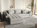 Colțar extensibil dumonde cu ladă de depozitare si sezut confortabil din spuma HR, Loana Gri Euphoria 270x185 cm Fabrica