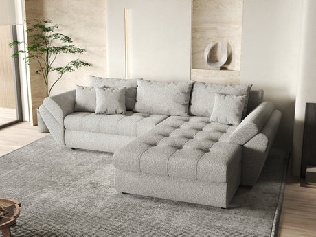 Colțar extensibil dumonde cu ladă de depozitare si sezut confortabil din spuma HR, Loana Gri Euphoria II 270x185 cm Fabrica