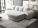 Colțar extensibil dumonde cu ladă de depozitare si sezut confortabil din spuma HR, Verona Euphoria Alb II 290x185 cm Fabrica