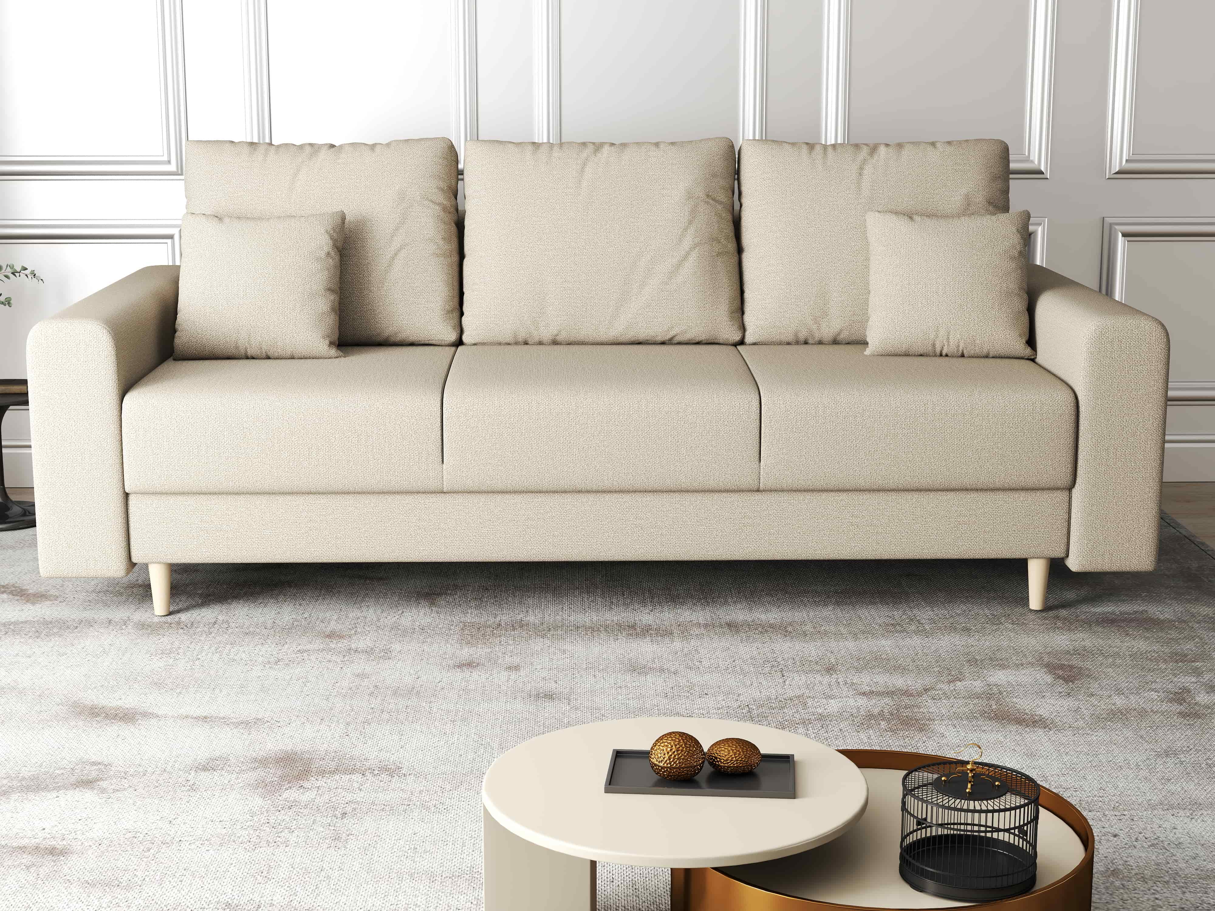 Canapea extensibilă dumonde cu ladă de depozitare si sezut confortabil din spuma HR, Kronos Enjoy Camel 210x100 cm fabrica