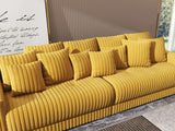 Canapea extensibilă dumonde cu 2 lăzi de depozitare si sezut confortabil din spuma HR, Verona Mustar 310x100 cm Fabrica