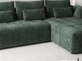 Colțar extensibil dumonde cu ladă de depozitare si sezut confortabil din spuma HR, Malta Euphoria Green 235x185 cm