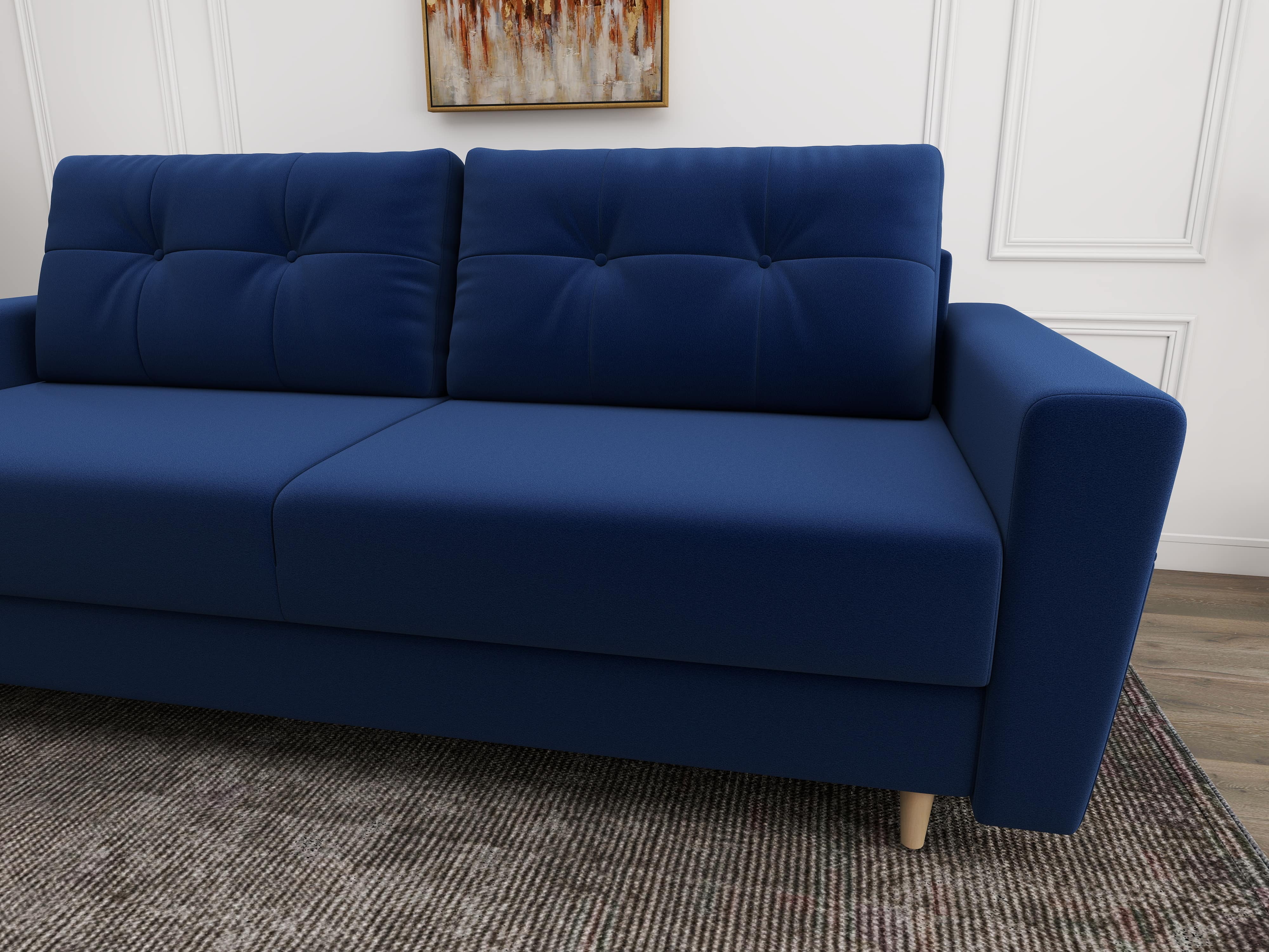 Canapea extensibilă dumonde cu ladă de depozitare si sezut confortabil din spuma HR, Summer Royal Albastru 225x100 cm