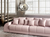 Canapea extensibilă dumonde cu 2 lăzi de depozitare si sezut confortabil din spuma HR, Big Sofa Verona Enjoy Lux Flamingo 310x100 cm Fabrica