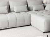 Colțar extensibil dumonde cu ladă de depozitare si sezut confortabil din spuma HR, Malta Euphoria Grey 235x185 cm