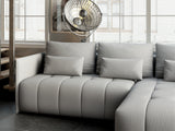 Colțar extensibil dumonde cu ladă de depozitare si sezut confortabil din spuma HR, Malta Grey II 235x185 cm Fabrica