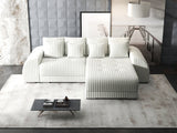 Colțar extensibil dumonde cu ladă de depozitare si sezut confortabil din spuma HR, Verona Ambience Alb II 290x185 cm Fabrica