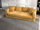 Canapea extensibilă dumonde cu ladă de depozitare si sezut confortabil din spuma HR, Gloria Muștar  240x100 cm Fabrica