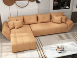 Colțar extensibil dumonde cu ladă de depozitare si sezut confortabil din spuma HR, Berlin XL Enjoy Lux Mango 350x185 cm