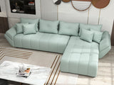 Colțar extensibil dumonde cu ladă de depozitare si sezut confortabil din spuma HR, Berlin XL Enjoy Lux Mint 350x185 cm II