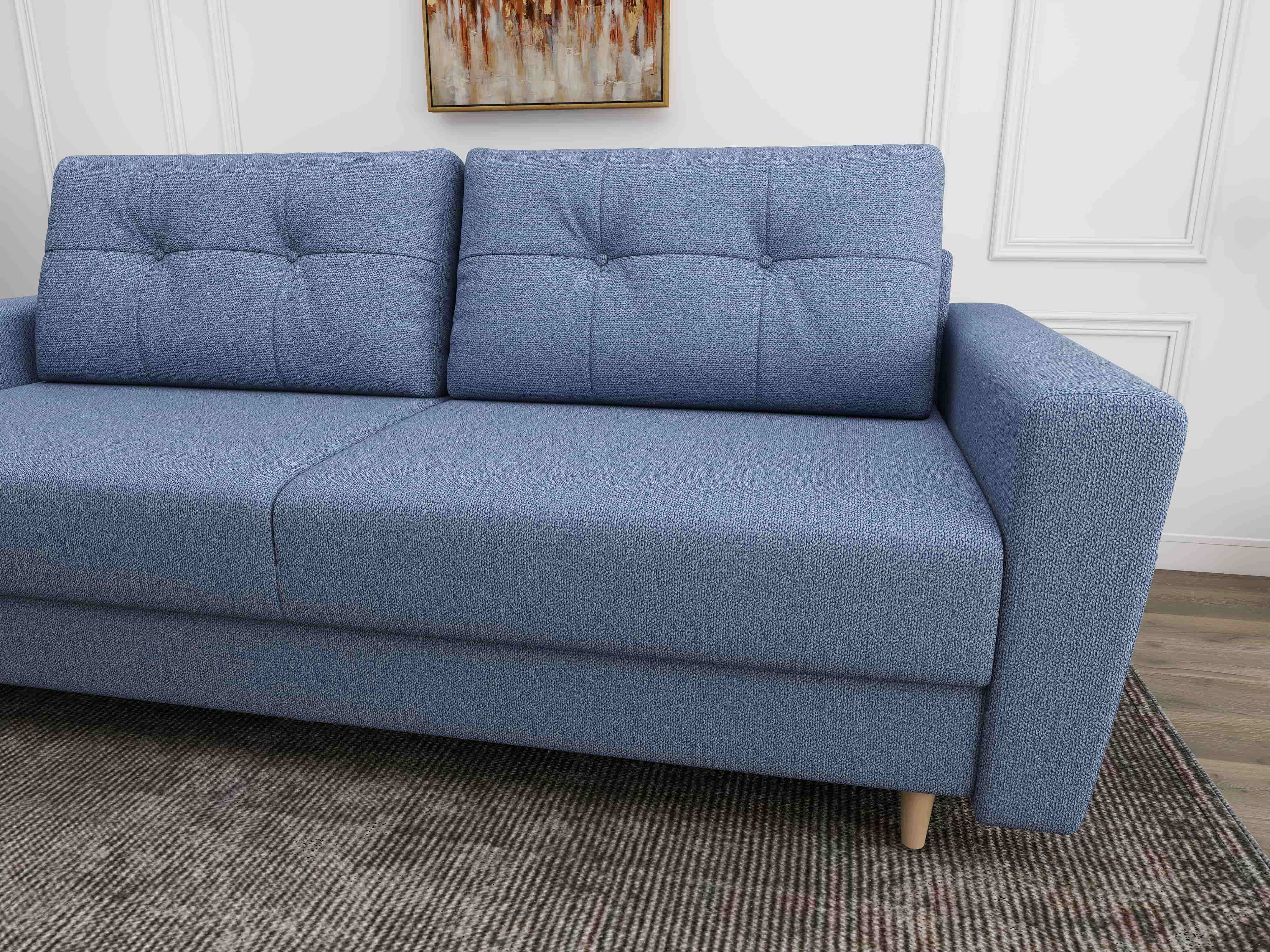 Canapea extensibilă dumonde cu ladă de depozitare si sezut confortabil din spuma HR, Summer Enjoy Albastru 225x100 cm