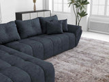 Colțar extensibil dumonde cu ladă de depozitare si sezut confortabil din spuma HR, Berlin XL Enjoy Lux Grey Antracit 350x185 cm Fabrica