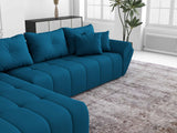 Colțar extensibil dumonde cu ladă de depozitare si sezut confortabil din spuma HR, Berlin XL Enjoy Verde Petrol 350x185 cm Fabrica