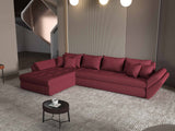 Colțar extensibil dumonde cu ladă de depozitare si sezut confortabil din spuma HR, Loana XL Enjoy Rosu 335x185 cm Fabrica