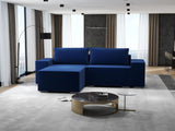 Colțar extensibil dumonde cu ladă de depozitare si sezut confortabil din spuma HR, Dream Royal Albastru 290x185 cm Fabrica