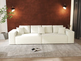 Canapea extensibilă dumonde cu ladă de depozitare si sezut confortabil din spuma HR, Dream Ambience Alb 310x100 cm Fabrica