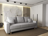 Canapea extensibilă dumonde cu ladă de depozitare si sezut confortabil din spuma HR, Kronos Euphoria Gri 210x100 cm fabrica