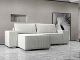 Colțar extensibil dumonde cu ladă de depozitare si sezut confortabil din spuma HR, Dream Zoom Gri 290x185 cm Fabrica