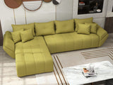 Colțar extensibil dumonde cu ladă de depozitare si sezut confortabil din spuma HR, Berlin XL Enjoy Green 350x185 cm Fabrica