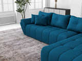 Colțar extensibil dumonde cu ladă de depozitare si sezut confortabil din spuma HR, Berlin XL Enjoy Verde Petrol 350x185 cm II Fabrica