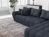 Colțar extensibil dumonde cu ladă de depozitare si sezut confortabil din spuma HR,Berlin XL Enjoy Lux Grey Antracit 350x185 cm II Fabrica