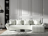 Colțar extensibil dumonde cu ladă de depozitare si sezut confortabil din spuma HR, Berlin XL Ambience Ivory II 350x185 cm Fabrica