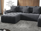 Colțar extensibil dumonde cu ladă de depozitare si sezut confortabil din spuma HR, Berlin U Gri Ambience 380x180 cm Fabrica