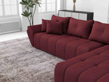 Colțar extensibil dumonde cu ladă de depozitare si sezut confortabil din spuma HR, Berlin XL Enjoy Lux Red 350x185 cm II Fabrica